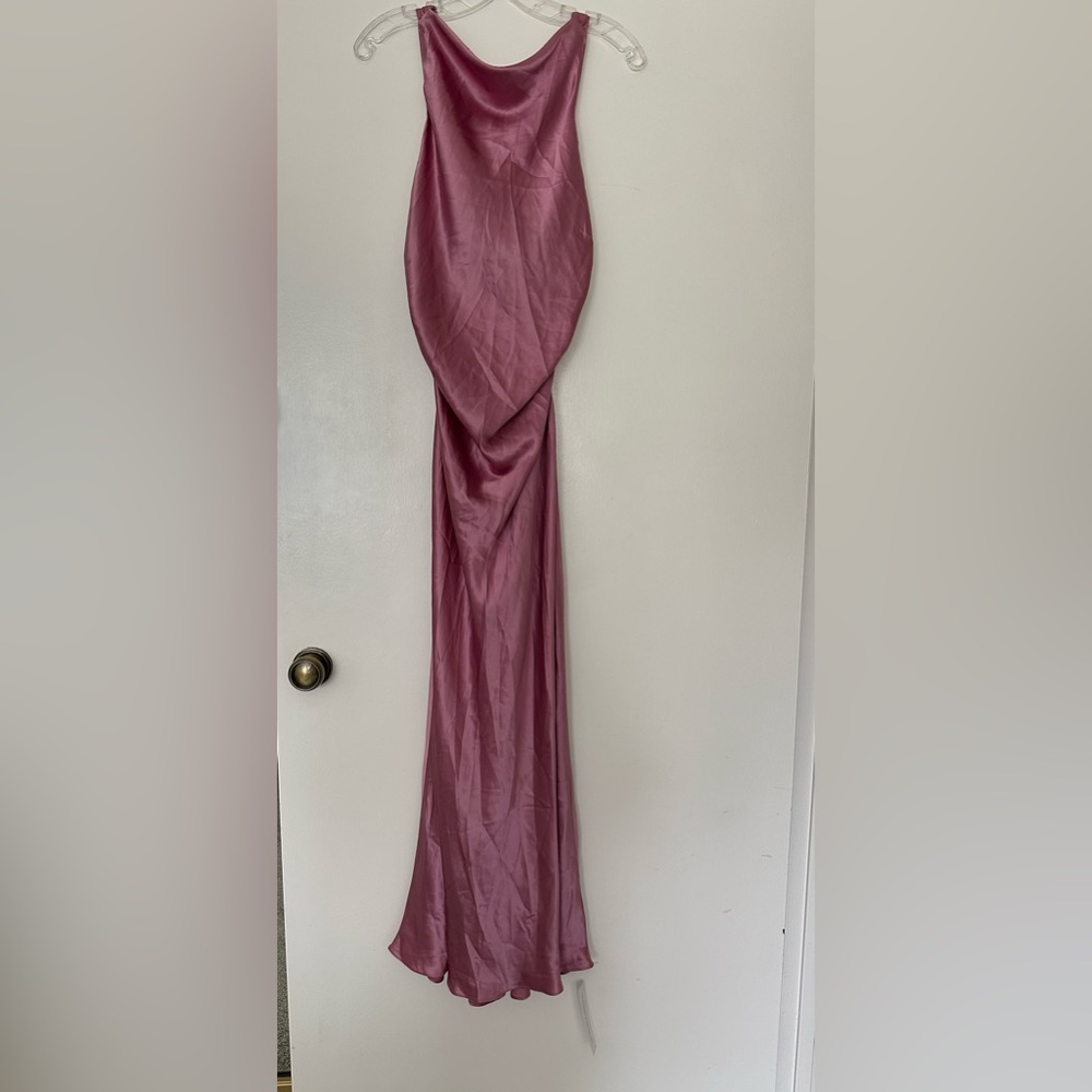 Reformation Cassette Satin Midi Dress in Sugar Plum - Picture 3 of 9